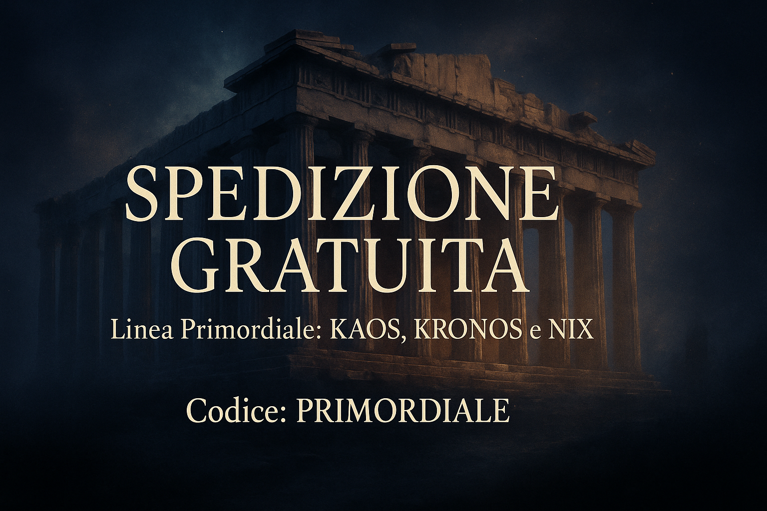 Banner Spedizione Gratuita Linea Primordiale con tempio